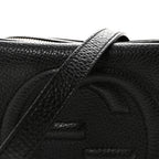Pebbled Calfskin Small Soho Disco Bag Black