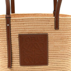 Raffia Small Square Basket Tote Bag Natural Tan