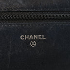 Calfskin Diamond Stitch Wallet On Chain WOC Black