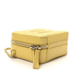 Caviar Quilted Small CC Filigree Vanity Case Yellow