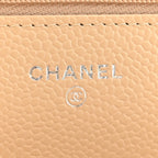 Caviar Quilted Wallet on Chain WOC Beige