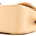 Caviar Quilted Jumbo Double Flap Beige Clair