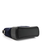 Calfskin Wool Embroidered Paris Hamburg Medium Gabrielle Hobo Dark Navy Blue