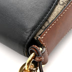 GG Supreme Monogram Web Medium Padlock Messenger Shoulder Bag Black