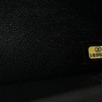 Patent Quilted Jumbo Double Flap Black