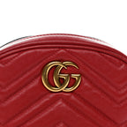Calfskin Matelasse GG Marmont Belt Bag 85 34 Hibiscus Red