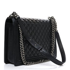 Caviar Quilted Large Boy Flap Black