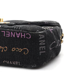 Denim Quilted Denim Mood Mini Rectangular Flap Black Multicolor