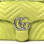 Calfskin Matelasse Medium GG Marmont Shoulder Bag Bright Green