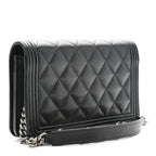 Caviar Quilted Boy Wallet On Chain WOC Black