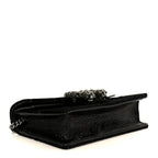 Velvet Skipper Crystal GG Monogram Super Mini Dionysus Shoulder Bag Black