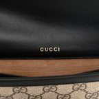 GG Supreme Monogram Azalea Calfskin Horsebit 1955 Mini Bag Beige Black