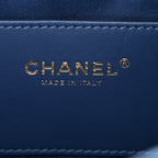 Washed Denim Quilted Small Chanel 25 Handbag Blue