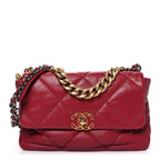 Lambskin Quilted Large Chanel 19 Flap Red
