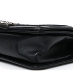 Lambskin Stitched Medium Boy Flap Black