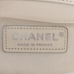 Lambskin Iridescent PVC Chevron Quilted Medium Boy Flap White Silver