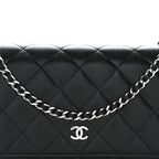 Caviar Quilted Wallet on Chain WOC Black