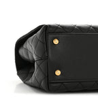 Caviar Quilted Small Coco Chain Handle Flap Black