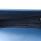 Calfskin Chevron Quilted Small Boy Flap Blue