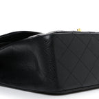 Caviar Quilted Jumbo Double Flap Black