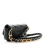 Goatskin Quilted Chanel 19 Waist Bag Black