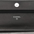 Calfskin Whipstitch Wallet On Chain WOC Black