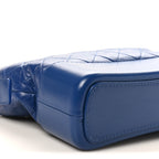 Aged Calfskin Quilted Medium Gabrielle Logo Hobo Blue