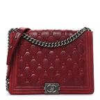 Nubuck Chesterfield Quilted Large Celtic Boy Flap Red