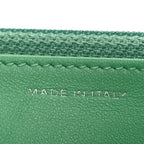 Caviar Chevron Quilted Wallet On Chain WOC Green