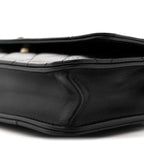 Lambskin Quilted Enamel CC Wallet On Chain WOC Black