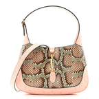 Snakeskin Ostrich Calfskin Small Jackie 1961 Hobo Pink Multicolor