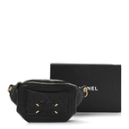 Caviar Quilted Filigree Waist Bag Black