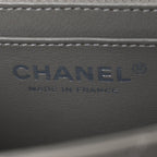 Lambskin Quilted Mini Square Flap Grey