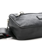 Soft GG Supreme Monogram Web Belt Bag Black Grey