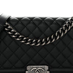 Caviar Quilted Medium Boy Flap Black