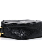 Pebbled Calfskin Small Soho Disco Bag Black