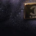 Shiny Calfskin Quilted Mini Chanel 22 Navy Blue