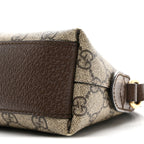 GG Supreme Monogram Textured Dollar Calfskin Web Small Ophidia Dome Shoulder Bag Beige Ebony New Acero