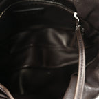 Grained Calfskin Bourse Clutch Dark Brown