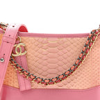 Snakeskin Small Gabrielle Hobo Pink