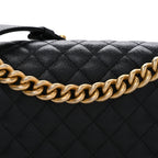 Caviar Quilted Medium Boy Flap Black