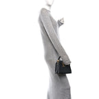 Taurillon Embellished Flower Handle Capucines Mini Black