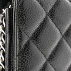 Caviar Quilted Wallet on Chain WOC Black