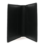 Grained Calfskin Vertical Bi-fold Wallet Black