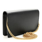 Calfskin Mini GG Marmont Chain Wallet Black