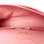 Caviar Quilted Medium Double Flap Pink