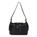 Denim Quilted Mini Chanel 25 Handbag Dark Blue