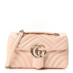 Lambskin Matelasse Small GG Marmont Shoulder Bag Millenial Pink