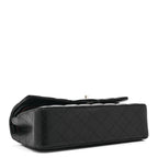 Lambskin Quilted Medium Double Flap Black