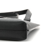 Soft Grained Calfskin Vertical T-Pocket Crossbody Bag Black